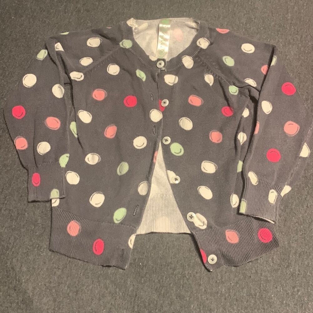 Cherokee Girls Cardigan Sweater Polka dot Gray Size 3T